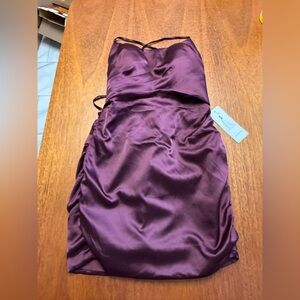 Elegant maroon Satin Dress